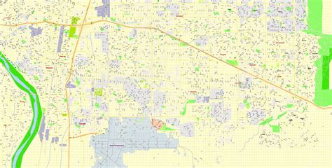 Printable Pdf Map Albuquerque Nm Exact Vector City Plan Map Editable