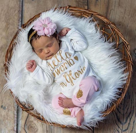 Newborn Girl Personalized Baby Girl Coming Home Outfit Baby Etsy