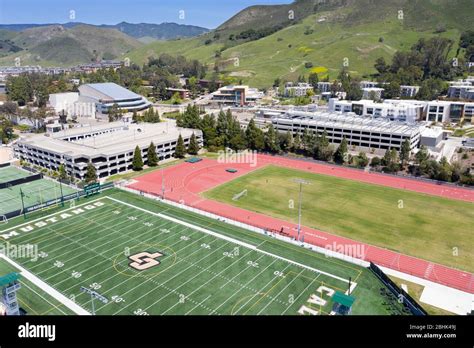 Aerial View Above The Campus Of Cal Poly San Luis Obispo California