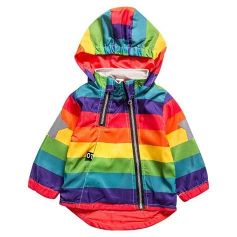 Biniduckling Boys Girl Spring Jacket Children Striped Rainbow Star