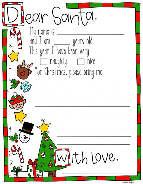 Letter To Santa Etsy Christmas Lettering Santa Letter Preschool