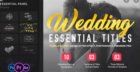 It features bold text and a subtle colour overlay. VideoHive - Wedding Titles for After Effects / Premiere ...