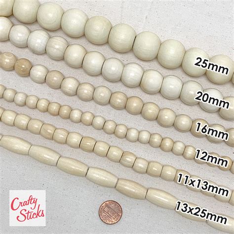 13x25mm Wholesale Unfinished Wood Beads Oval Craftysticks