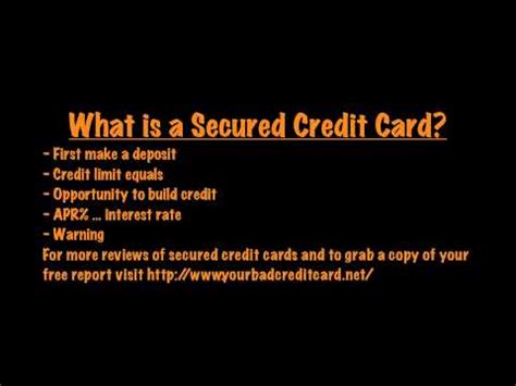 The deposit is usually equal to your credit limit, so if you deposit. What is a Secured Credit Card? - YouTube