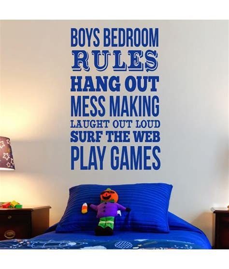 Attackers also have sightlines on the entire room from the windows, there's literally nowhere in the room that's safe for an. DeStudio Bedroom Boys Rules Wall Decal Blue: Buy DeStudio ...