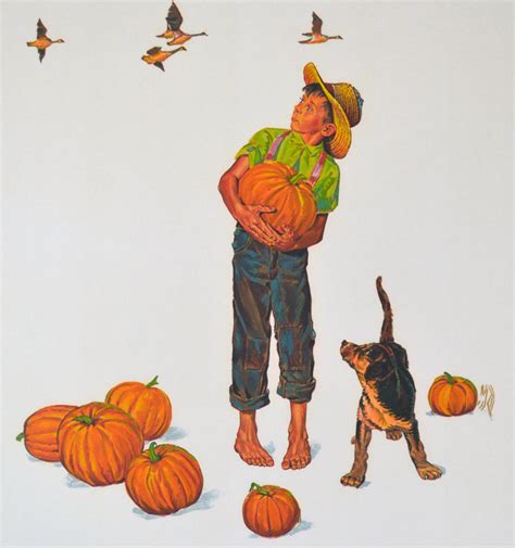 Autumn Harvestencore Edition Lithographs By Norman Rockwell
