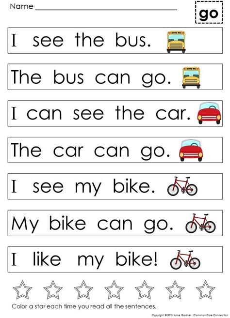 Kindergarten Sight Word Sentences & Games: Guided Reading Levels A & B
