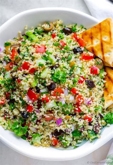 Traditional Tabbouleh Salad Recipe Made With Bulgur Whole Grain