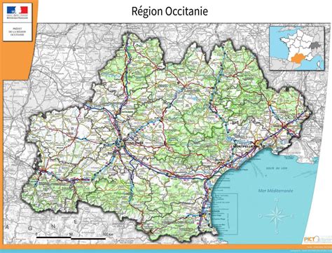 Les régions et départements de l'occitanie. Carte de l'Occitanie - Occitanie carte des villes ...