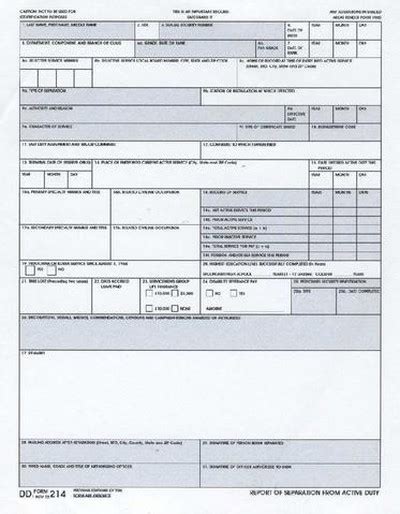 Printable Blank Dd214 Form Notcopax