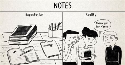 These Hilarious Illustrations Capture The Expectation Vs Reality Of College Life