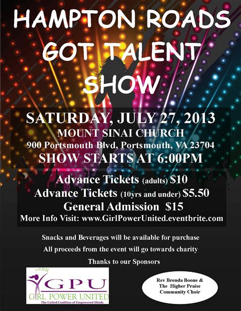 Hampton Roads Got Talent Show Tickets Sat Jul 27 2013