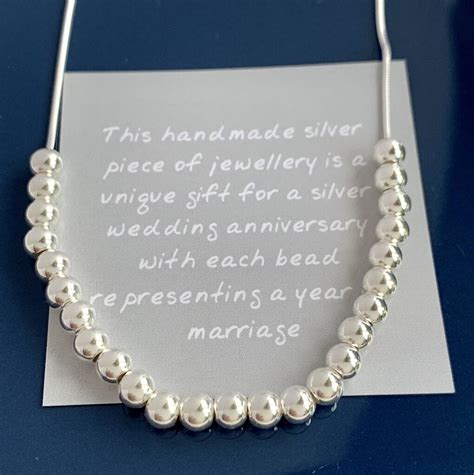 No idea what to get them? 25th Silver Wedding Anniversary Gift Necklace By Handmade ...