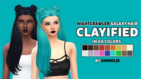 Simmilie Nightcrawler Galaxy Hair Clayified Sims Hair Sims Mods