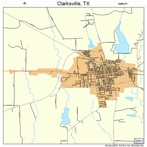 Clarksville Texas Street Map 4815160