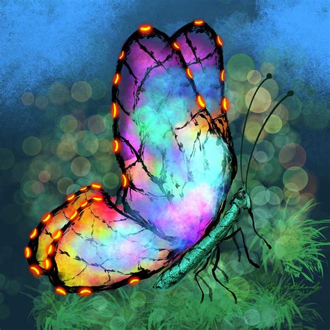 Abstract Neon Butterfly Digital Art By Gary F Richards Fine Art America