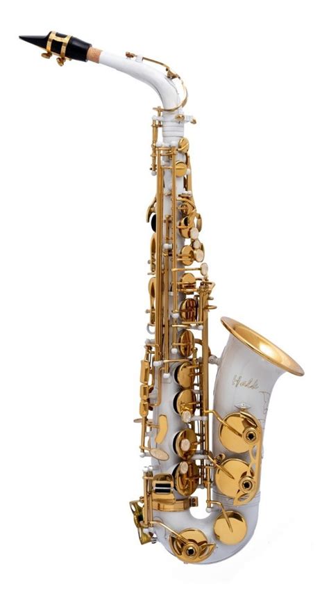Saxofone Alto Mib Branco Com Dourado Halk Frete Gratis Parcelamento