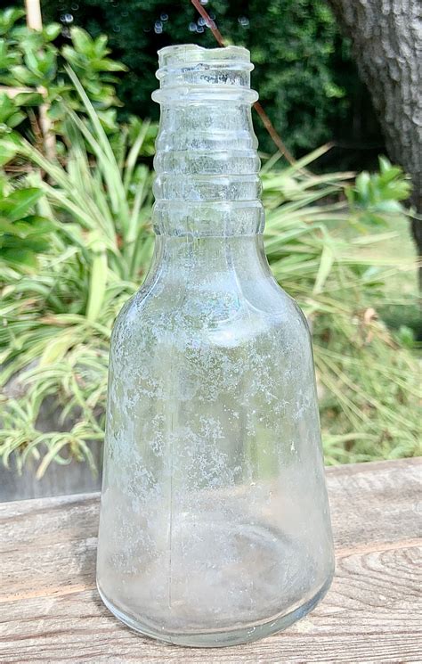 Antique Atlas Hazel Clear Glass Bottle Art Deco Styling Etsy