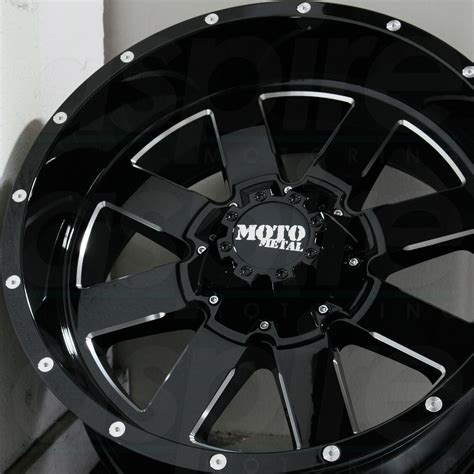 18x9 Moto Metal Mo962 8x658x1651 0 Black Milled Wheels Rims Set4