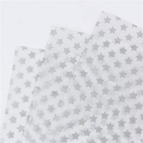 Buy White Tissue Paper With Silver Stars 7 Sheets For Gbp 099 Card