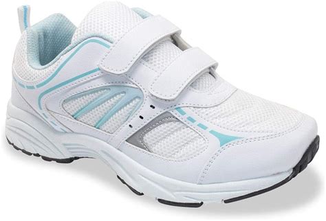 Ladies Womens Wide Fit Touch And Close Trainer White Uk