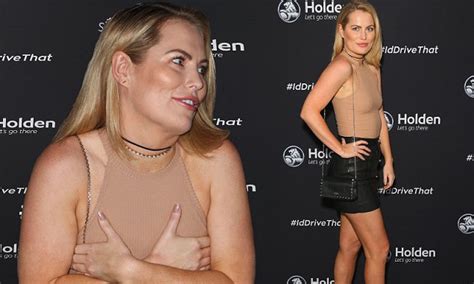 The Bachelor S Keira Maguire Covers Up Chest At Holden Event In Sydney
