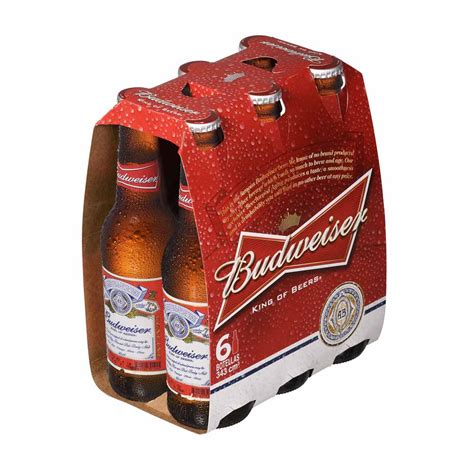Cerveza Budweiser 6 Pack Botella 343ml Oechsle