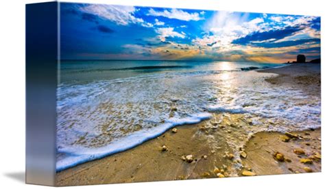 Panoramic Beach Sunset Paradise Ocean Landscape By Eszra Tanner