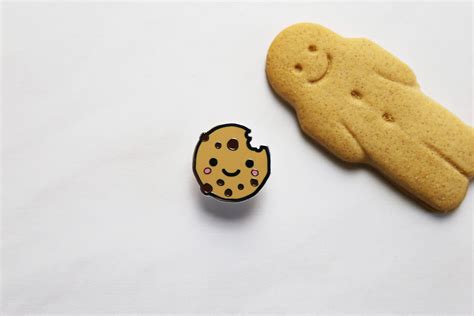 Cookie Enamel Pin Food Pins Adorable Cute Cookie Enamel Pin Etsy