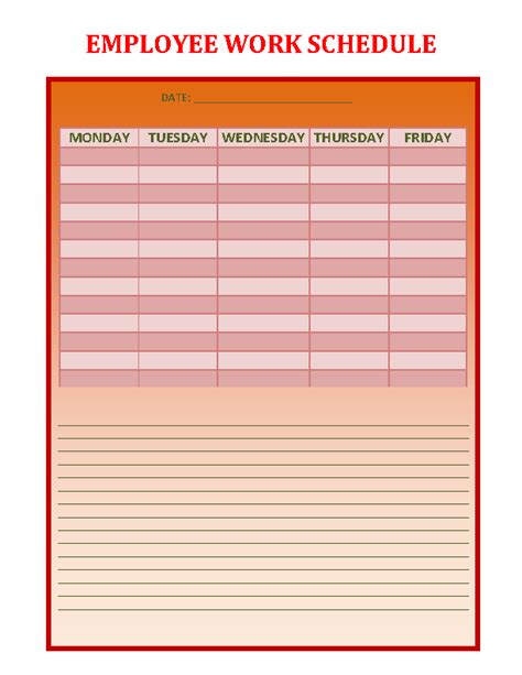 Fillable employee work schedule template. Download Employee Weekly Work Schedule Template Ms Word ...