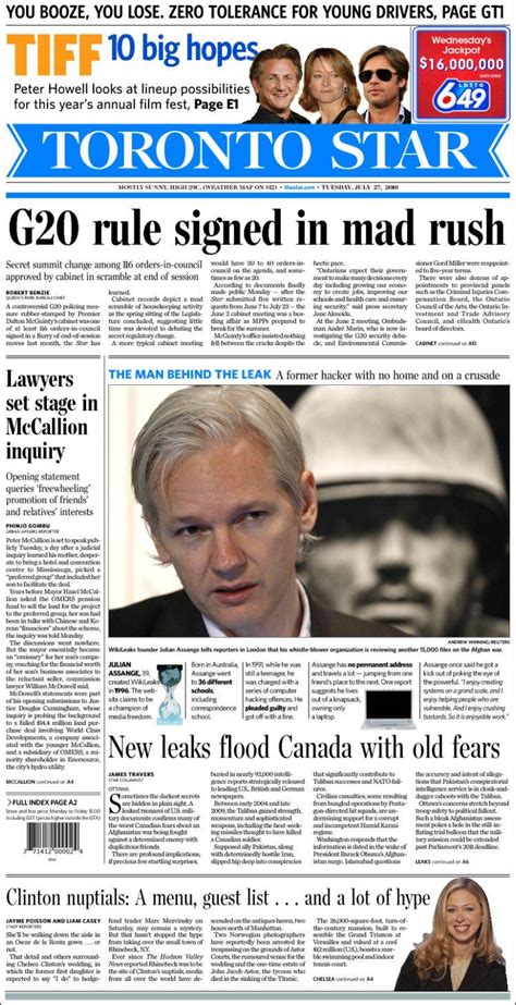 Click on the continue to app button on our website. Newspaper The Toronto Star (Canada). Newspapers in Canada ...