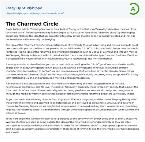 The Charmed Circle Essay Example Studyhippo