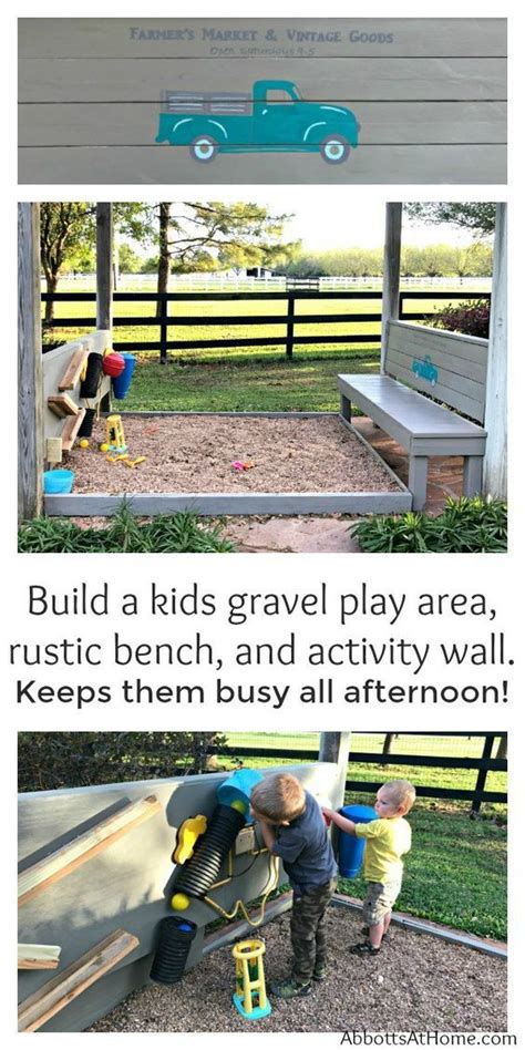 A Fun Pea Gravel Play Area And Backyard Activity Wall Abbotts At Home