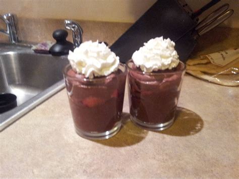 To serve, cut into wedges with thin. Layer of strawberries ..LF chocolate pudding...whipped ...