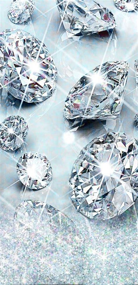 Download Diamond Gemstones Silver Glitter Bling Wallpaper