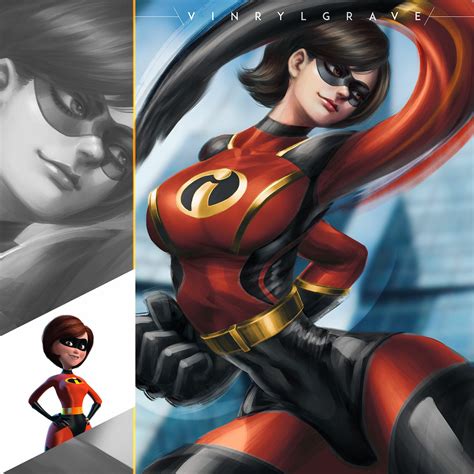 The INCREDIBLES 2 4 Elastigirl Kevin Tan Vinrylgrave On