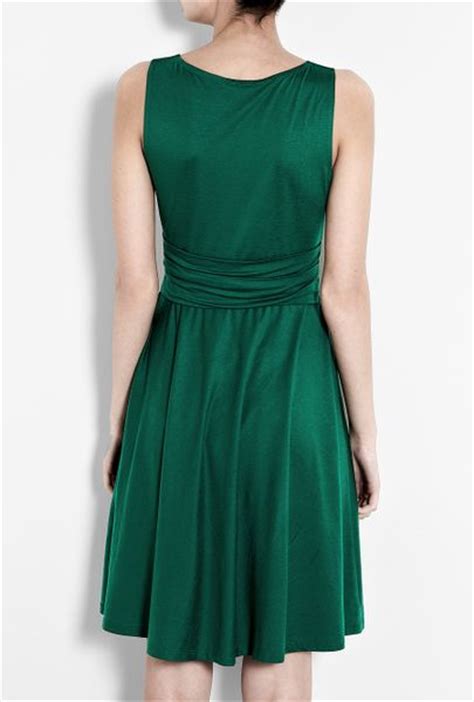 Dkny Emerald Green Sleeveless V Neck Dress In Green Emerald Lyst