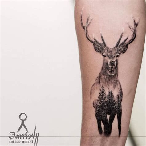 30 Tree Themed Deer Tattoo Design For Love Of Nature And Animals