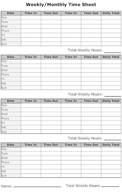 Available for pc, ios and android. Weekly Timesheet | Timesheet template, Time sheet printable, Templates printable free