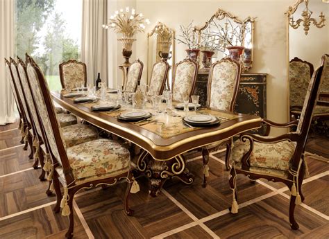 Wooden Dining Table With Chairs Italian Dining Room Decor Classic