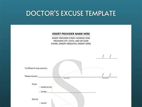 Printable Doctors Note Excuse Template Digital Download From MadeBuySheree Etsy Shop Doctors