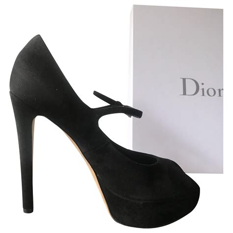 christian dior heels black deerskin ref 196902 joli closet