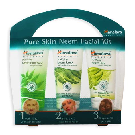 Neem well known for its antibacterial properties, helps in controlling acne and pimples, by regulating excess oil secretion and clearing clogged pores. Himalaya Pure Skin Neem Facial Kit (Facewash 50ml, Scrub ...