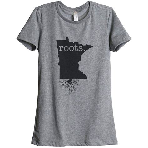 Home Roots State Minnesota Mn Women Relaxed Crew T Shirt Tee Graphic