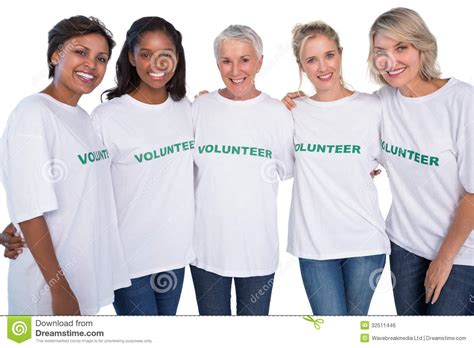 Group Of Female Volunteers Smiling At Camera Stock Photo - Image of ...