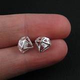 Sterling Silver Diamond Studs Photos