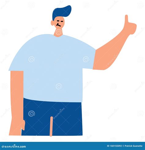 Man With Small Head And Big Body Illustration Vector Stock Vector