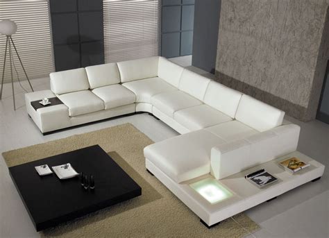 T Modern Leather Sectional Sofa