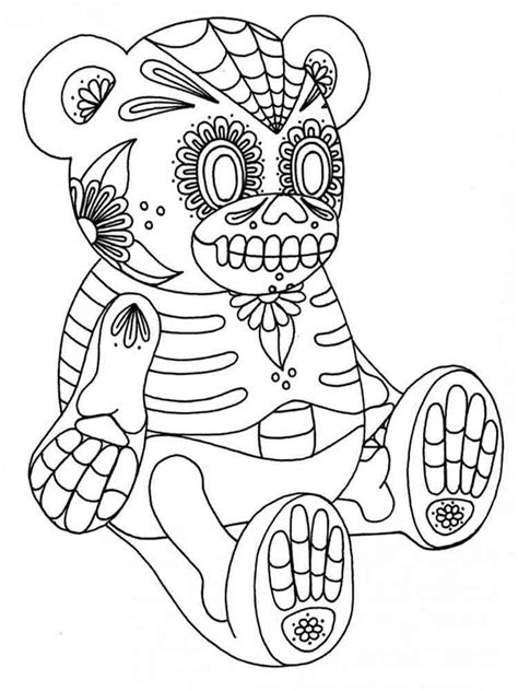 Dia De Los Muertos coloring pages for adults