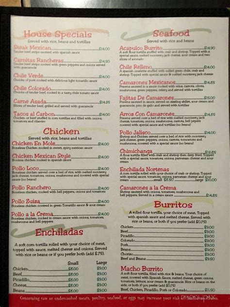 Menu template, restaurant menu, printable menu, editable menu, word menu, google doc menu. Menu of El Corral Mexican Restaurant in Langley, WA 98260